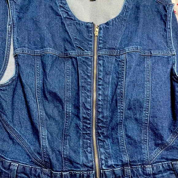 UNIVERSAL THREAD sleeveless tailored denim jumpsuit 16 NWOT - Picture 4 of 9
